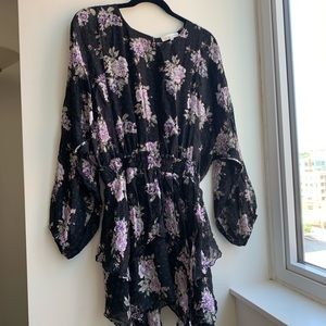 LoveShackFancy Black and Purple floral dress